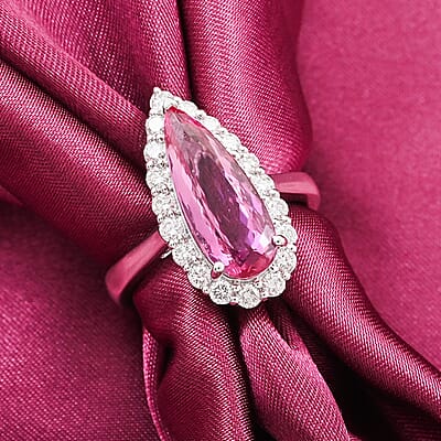 Chairman Collection Certified & Appraised Rhapsody AAAA Imperial Topaz and E-F VS Diamond 4.90 ctw Ring in 950 Platinum (Size 7.0)  10.22 Grams