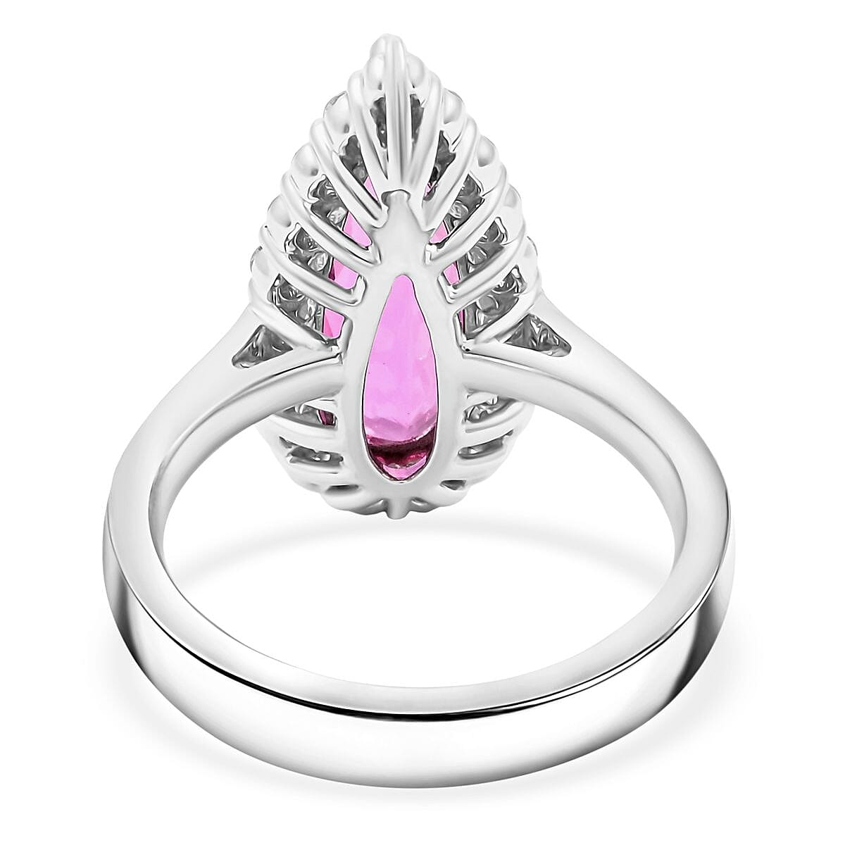 Chairman Collection Certified & Appraised Rhapsody AAAA Imperial Topaz and E-F VS Diamond 4.90 ctw Ring in 950 Platinum (Size 7.0)  10.22 Grams image number 4