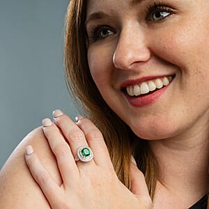 Chairman Collection Certified & Appraised Rhapsody AAAA Kagem Zambian Emerald and E-F VS Diamond 3.45 ctw Ring in 950 Platinum (Size 7.0)  13.42 Grams