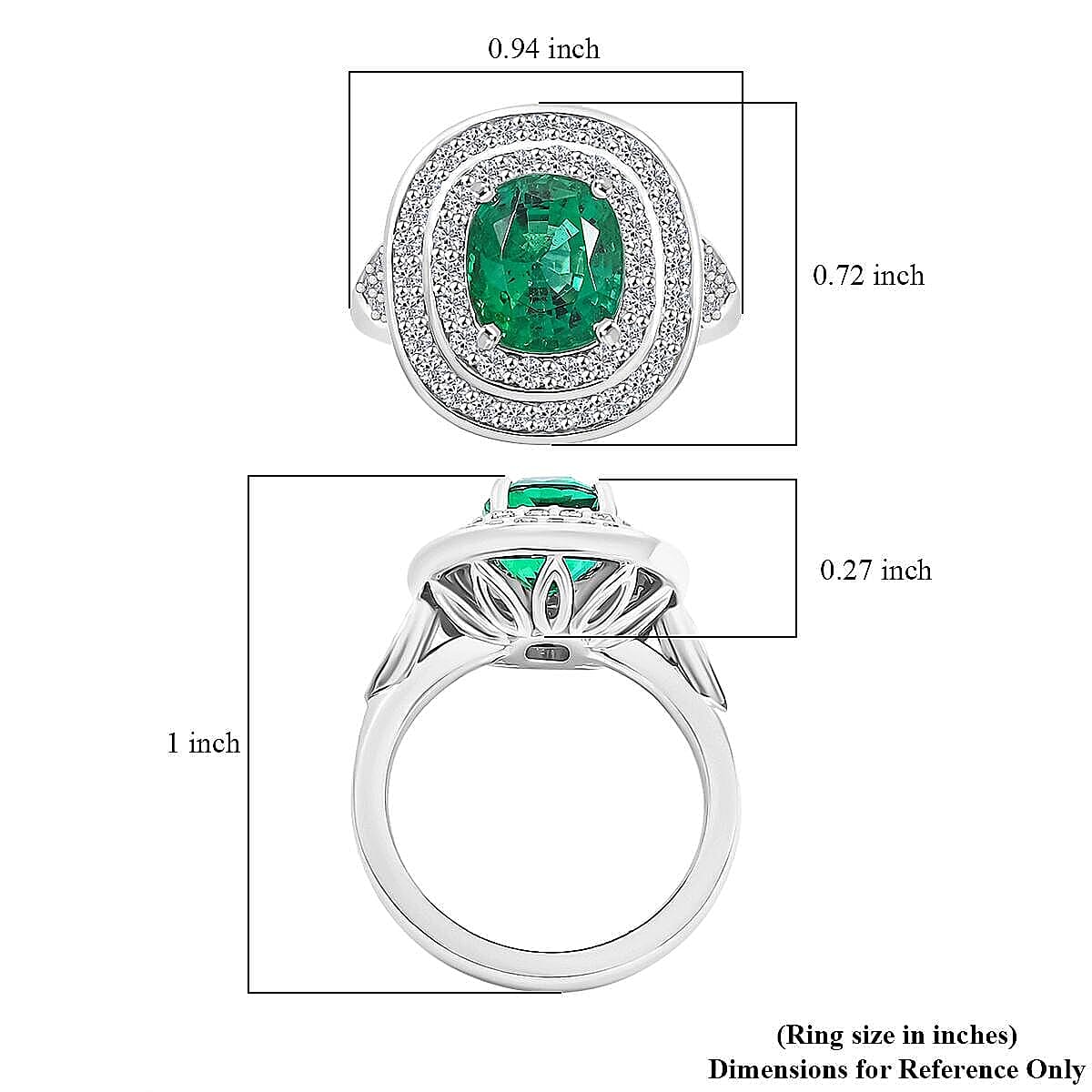 Certified & Appraised Rhapsody 950 Platinum AAAA Brazilian Emerald, Diamond (E-F, VS) Ring (Size 7.5) (13.42 g) 3.45 ctw image number 4