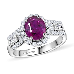 Chairman Collection Certified & Appraised Rhapsody AAAA Purple Sapphire and E-F VS Diamond 3.25 ctw Ring in 950 Platinum (Size 7.0)  8.45 Grams