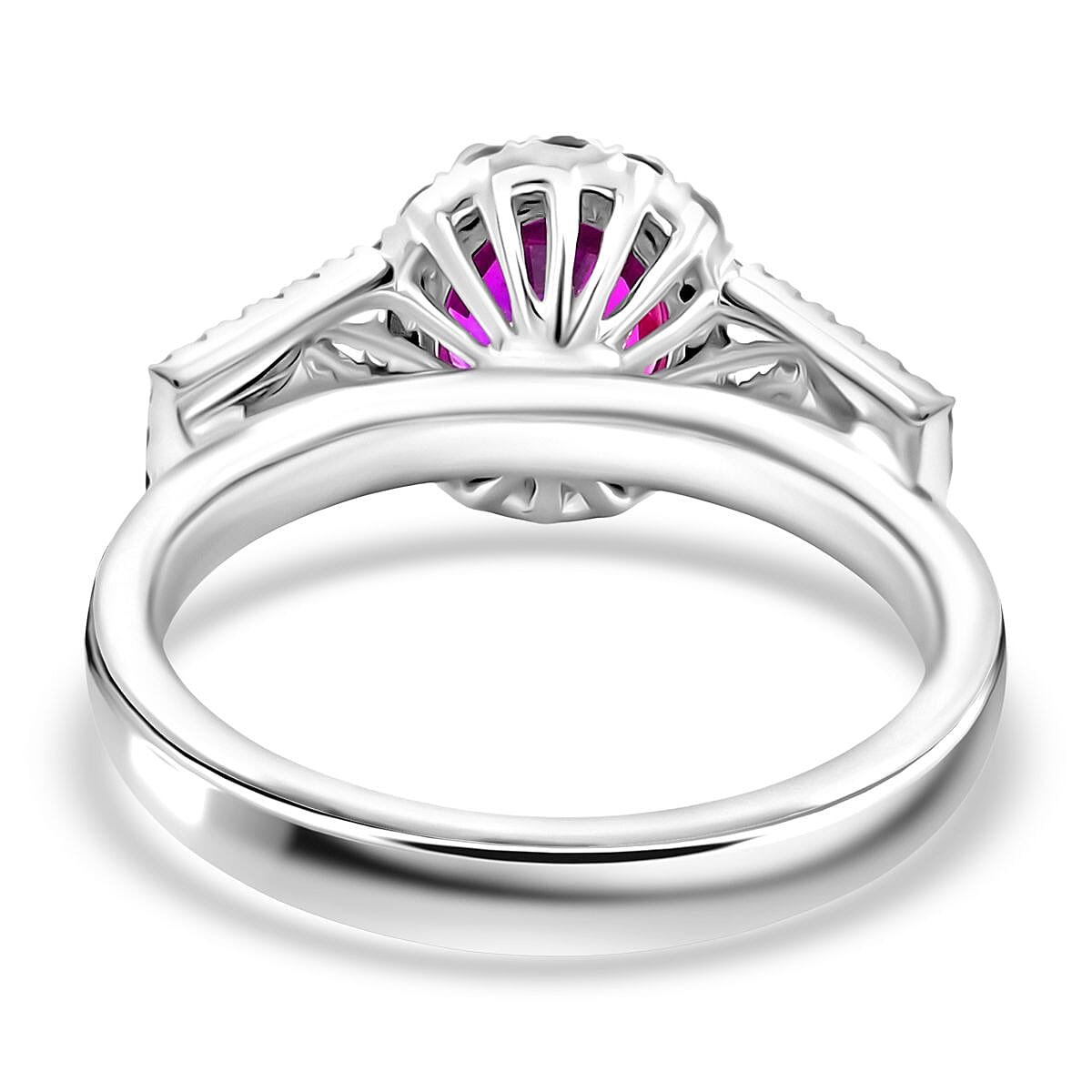 Chairman Collection Certified & Appraised Rhapsody AAAA Purple Sapphire and E-F VS Diamond 3.25 ctw Ring in 950 Platinum (Size 7.0)  8.45 Grams image number 4