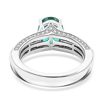 Chairman Collection Certified & Appraised Rhapsody AAAA Kagem Zambian Emerald and E-F VS Diamond 3.35 ctw Ring in 950 Platinum (Size 6.0)  11.33 Grams