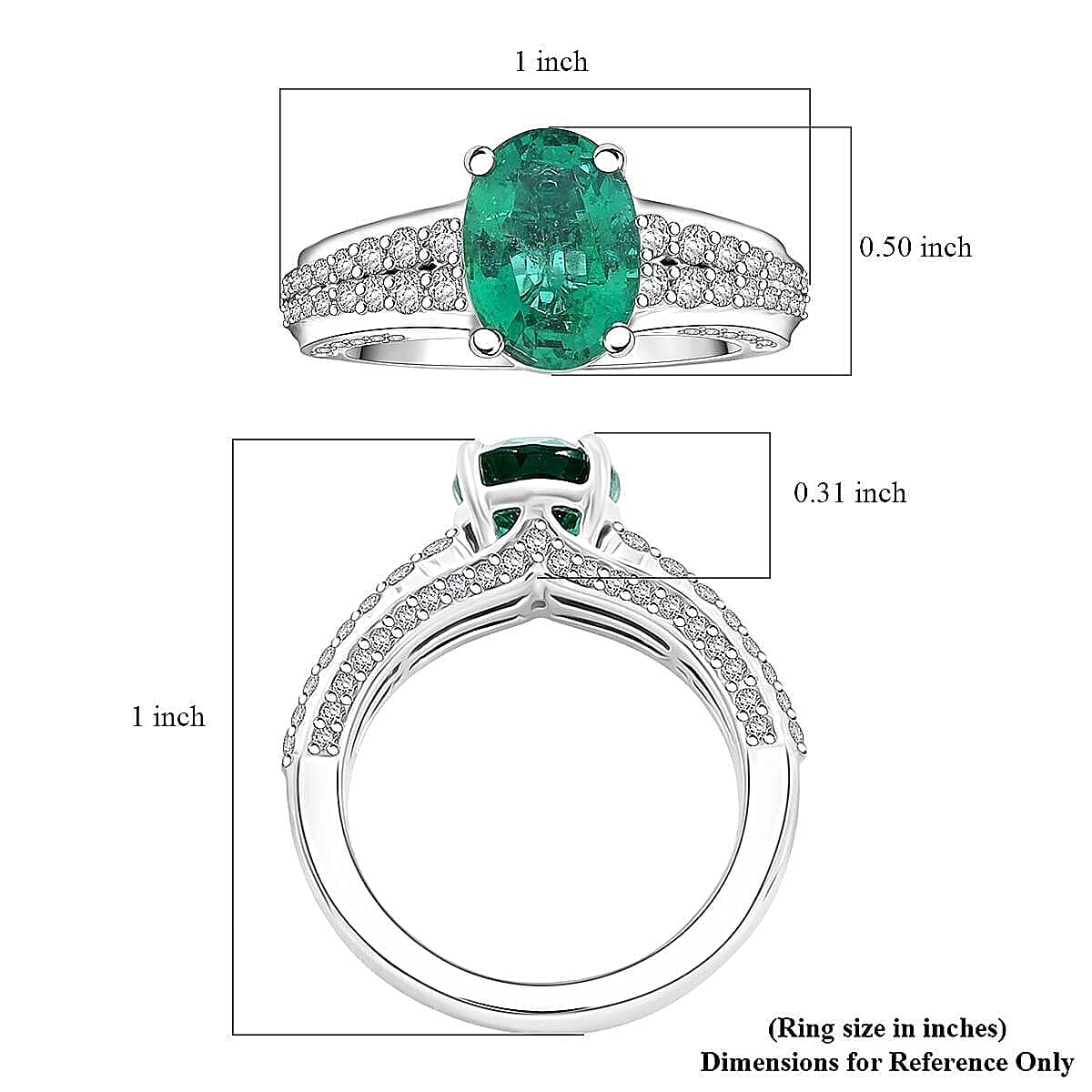 Chairman Collection Certified & Appraised Rhapsody AAAA Kagem Zambian Emerald and E-F VS Diamond 3.35 ctw Ring in 950 Platinum (Size 6.0)  11.33 Grams
