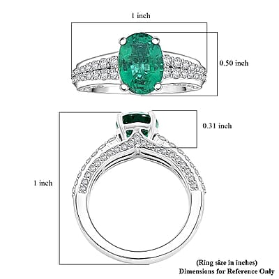 Chairman Collection Certified & Appraised Rhapsody AAAA Kagem Zambian Emerald and E-F VS Diamond 3.35 ctw Ring in 950 Platinum (Size 6.0)  11.33 Grams