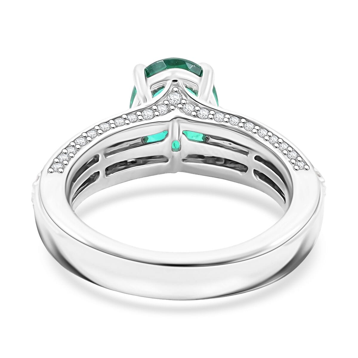 Chairman Collection Certified & Appraised Rhapsody AAAA Brazilian Emerald and E-F VS Diamond 3.35 ctw Ring in 950 Platinum (Size 7.0)  11.33 Grams image number 4