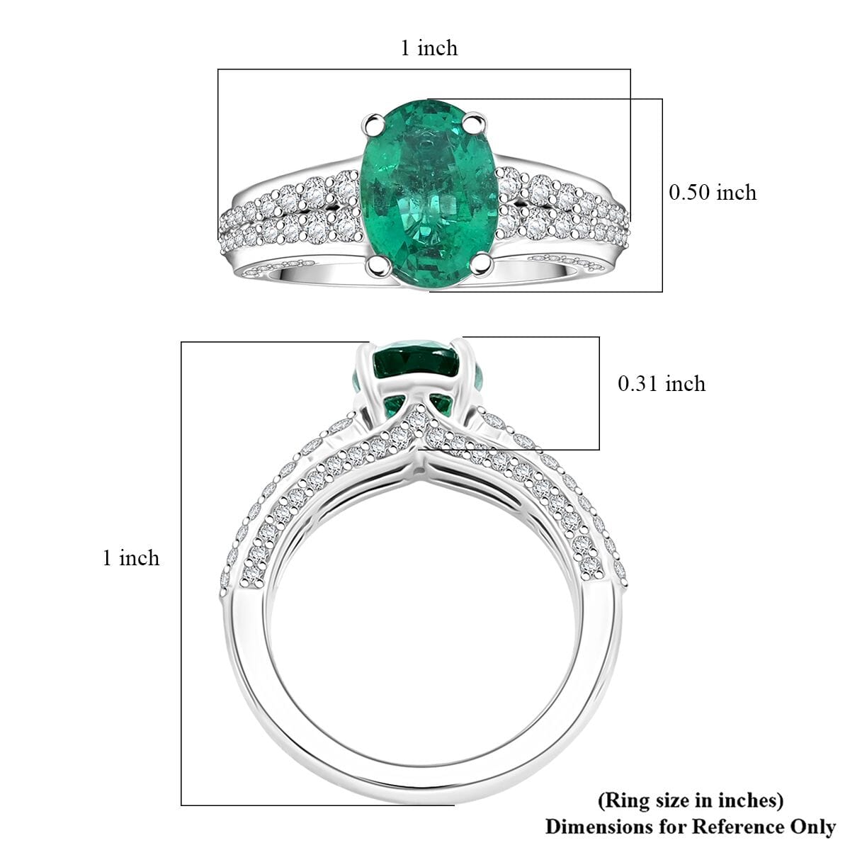Chairman Collection Certified & Appraised Rhapsody AAAA Brazilian Emerald and E-F VS Diamond 3.35 ctw Ring in 950 Platinum (Size 7.0)  11.33 Grams image number 5