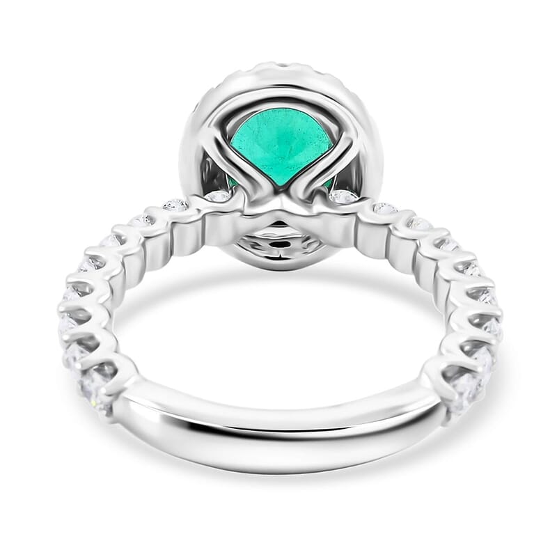 Chairman Collection Certified & Appraised Rhapsody AAAA Brazilian Emerald and E-F VS Diamond 3.00 ctw Ring in 950 Platinum (Size 10.0)  8.26 Grams