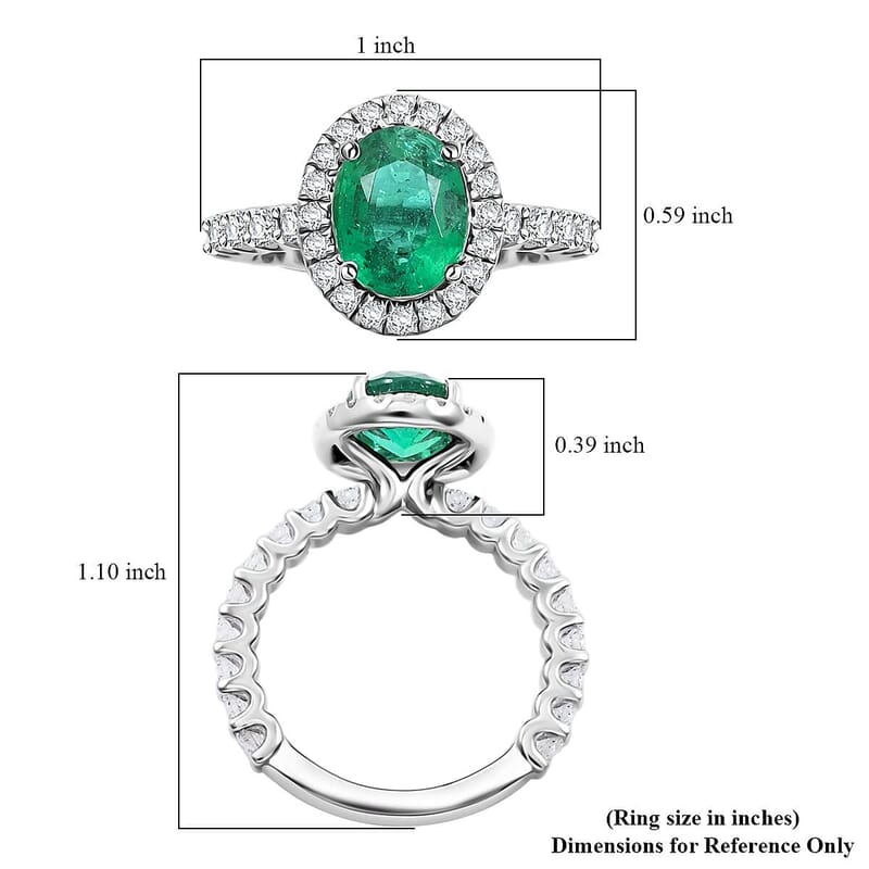 Chairman Collection Certified & Appraised Rhapsody AAAA Brazilian Emerald and E-F VS Diamond 3.00 ctw Ring in 950 Platinum (Size 10.0)  8.26 Grams