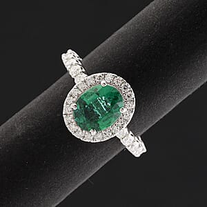 Chairman Collection Certified & Appraised Rhapsody AAAA Brazilian Emerald and E-F VS Diamond 3.00 ctw Ring in 950 Platinum (Size 6.5)  8.26 Grams