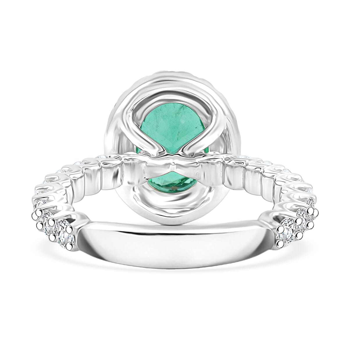 Chairman Collection Certified & Appraised Rhapsody AAAA Brazilian Emerald and E-F VS Diamond 3.00 ctw Ring in 950 Platinum (Size 6.5)  8.26 Grams image number 3