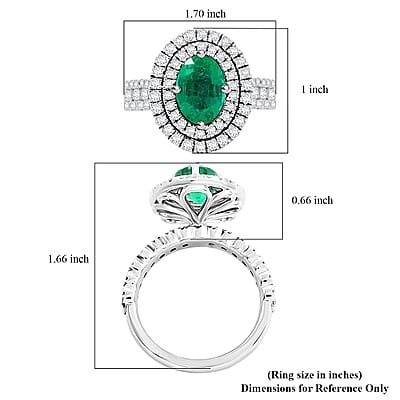 Chairman Collection Certified & Appraised Rhapsody AAAA Brazilian Emerald and E-F VS Diamond 3.35 ctw Ring in 950 Platinum 12.50 Grams