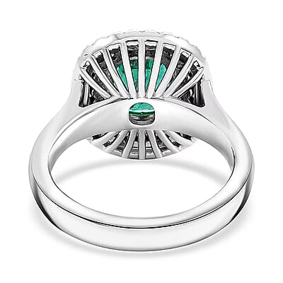 Chairman Vault Collection Certified & Appraised Rhapsody AAAA Kagem Zambian Emerald and E-F VS Diamond 3.40 ctw Ring in 950 Platinum (Size 7.0)  11.36 Grams