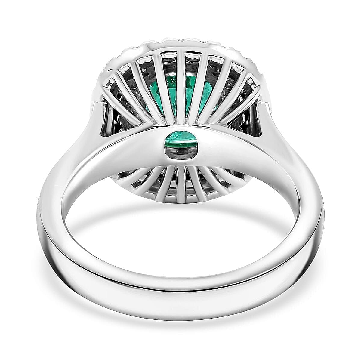 Certified & Appraised Rhapsody 950 Platinum AAAA Brazilian Emerald, Diamond (E-F, VS) Ring (Size 7.5) (11.36 g) 3.40 ctw image number 4