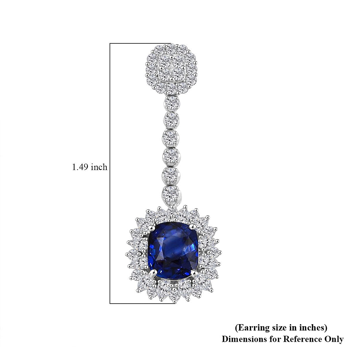 Chairman Vault Collection Certified & Appraised Rhapsody AAAA Ceylon Blue Sapphire and E-F VS Diamond 8.55 ctw Earrings in 950 Platinum 11.30 Grams