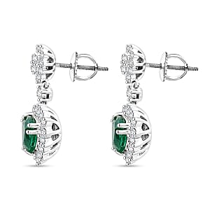 Chairman Vault Collection Certified & Appraised Rhapsody AAAA Kagem Zambian Emerald and E-F VS Diamond 4.05 ctw Earrings in 950 Platinum 9.93 Grams