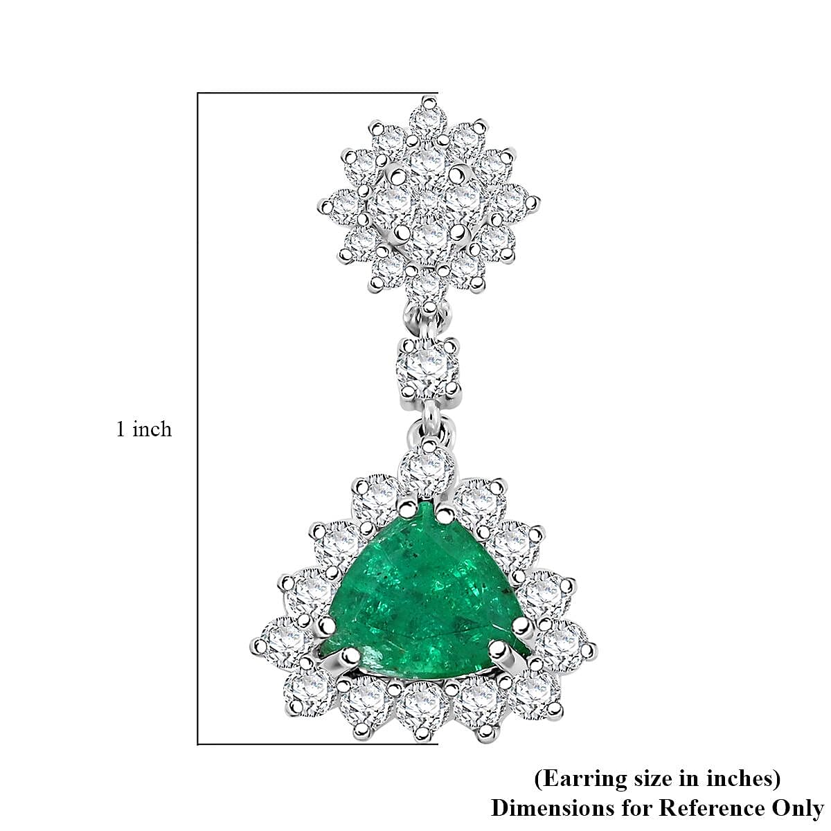 Chairman Collection Certified & Appraised Rhapsody AAAA Kagem Zambian Emerald and E-F VS Diamond 4.05 ctw Earrings in 950 Platinum 9.93 Grams image number 4