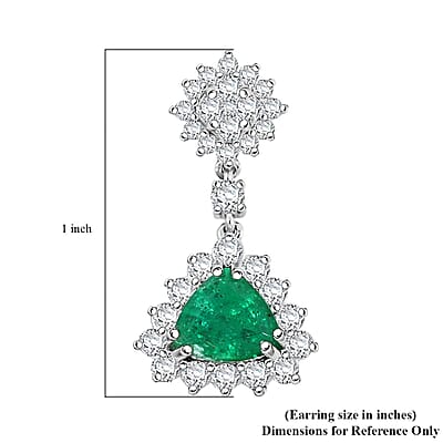 Chairman Vault Collection Certified & Appraised Rhapsody AAAA Kagem Zambian Emerald and E-F VS Diamond 4.05 ctw Earrings in 950 Platinum 9.93 Grams