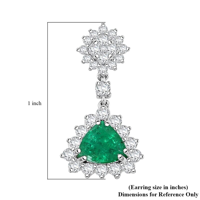 Chairman Vault Collection Certified & Appraised Rhapsody AAAA Kagem Zambian Emerald and E-F VS Diamond 4.05 ctw Earrings in 950 Platinum 9.93 Grams