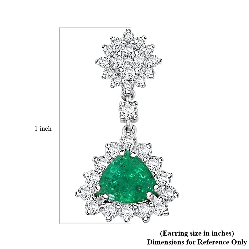 Chairman Vault Collection Certified & Appraised Rhapsody AAAA Kagem Zambian Emerald and E-F VS Diamond 4.05 ctw Earrings in 950 Platinum 9.93 Grams