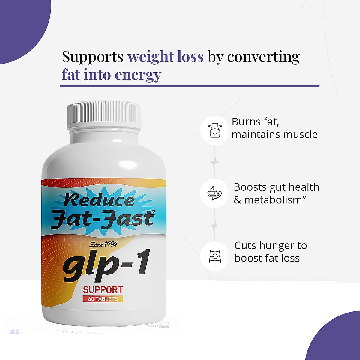 Reduce Fat Fast GLP-1 Support Dietary Supplement (60 Tablets) image number 2