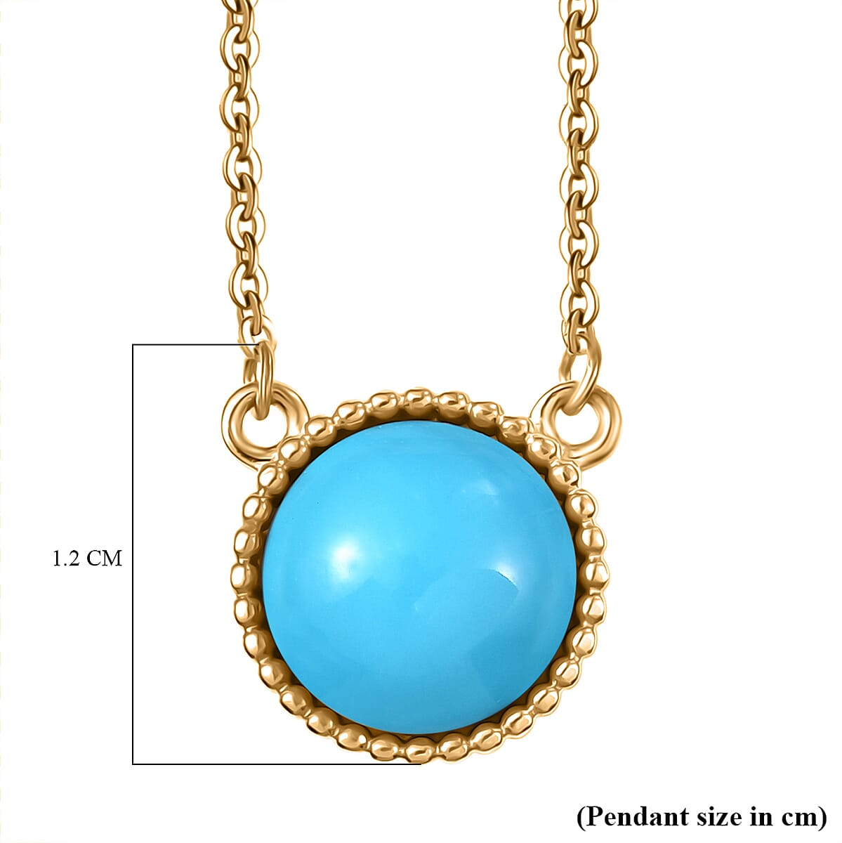 D'Joy Sleeping Beauty Turquoise 2.40 ctw Fancy Necklace in 18K Vermeil Yellow Gold Over Sterling Silver 20 Inches  image number 5