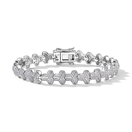 Rhodium Over Sterling Silver / 7.25 Inches - Product card gallery slide 1 (10178182971705)