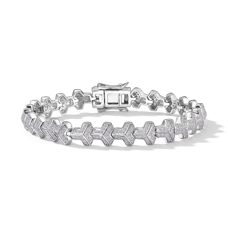 Luxuriant Lab Grown Diamond G-H SI 2.00 ctw Bracelet in Rhodium Over Sterling Silver (7.25 In)