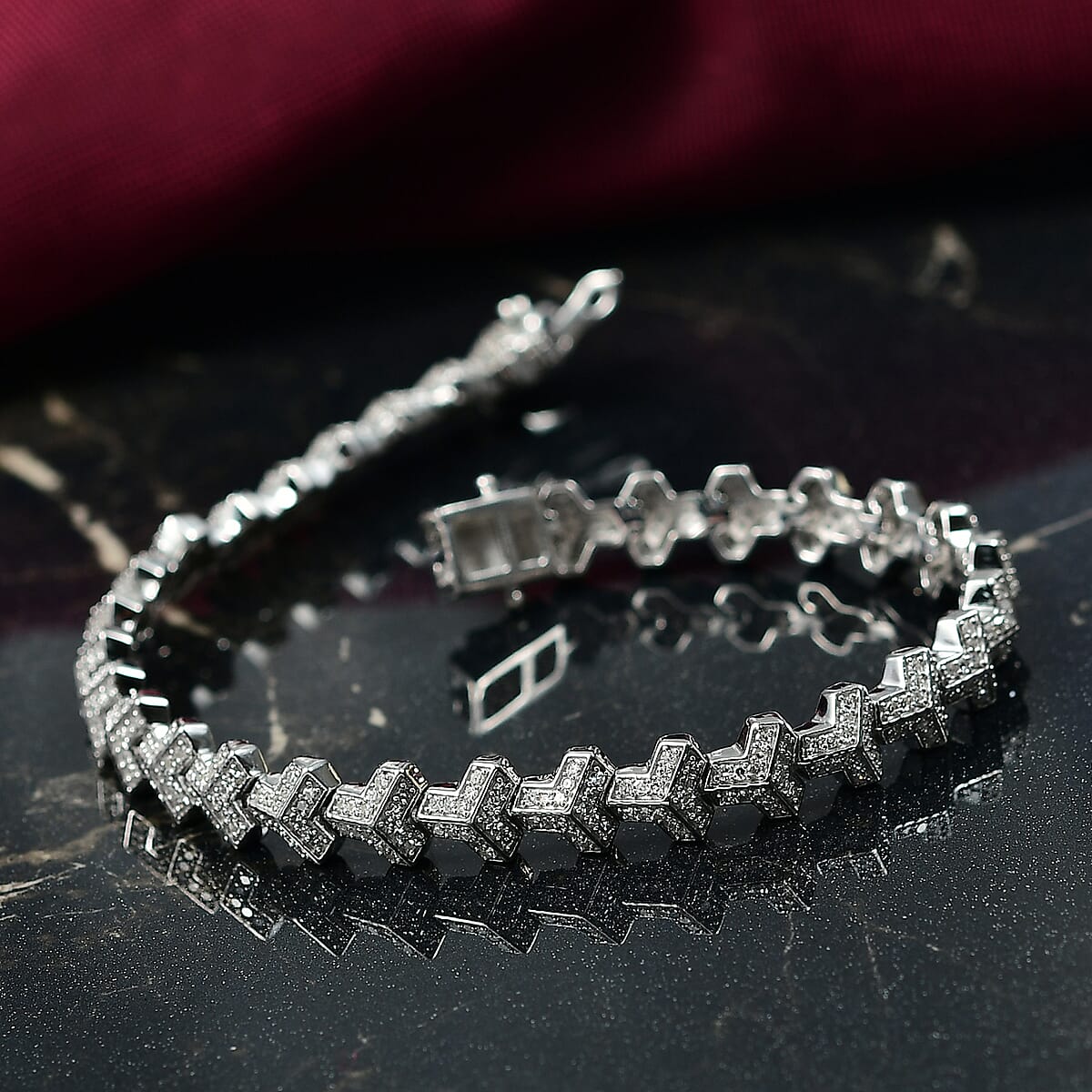 Luxuriant Lab Grown Diamond G-H SI 2.00 ctw Bracelet in Rhodium Over Sterling Silver (7.25 In) image number 1