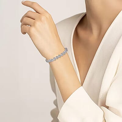 Rhodium Over Sterling Silver / 7.25 Inches - Product card gallery slide 2 (10178182971705)