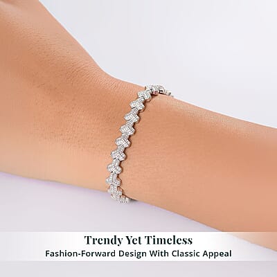 Luxuriant Lab Grown Diamond G-H SI 2.00 ctw Bracelet in Rhodium Over Sterling Silver (7.25 In)