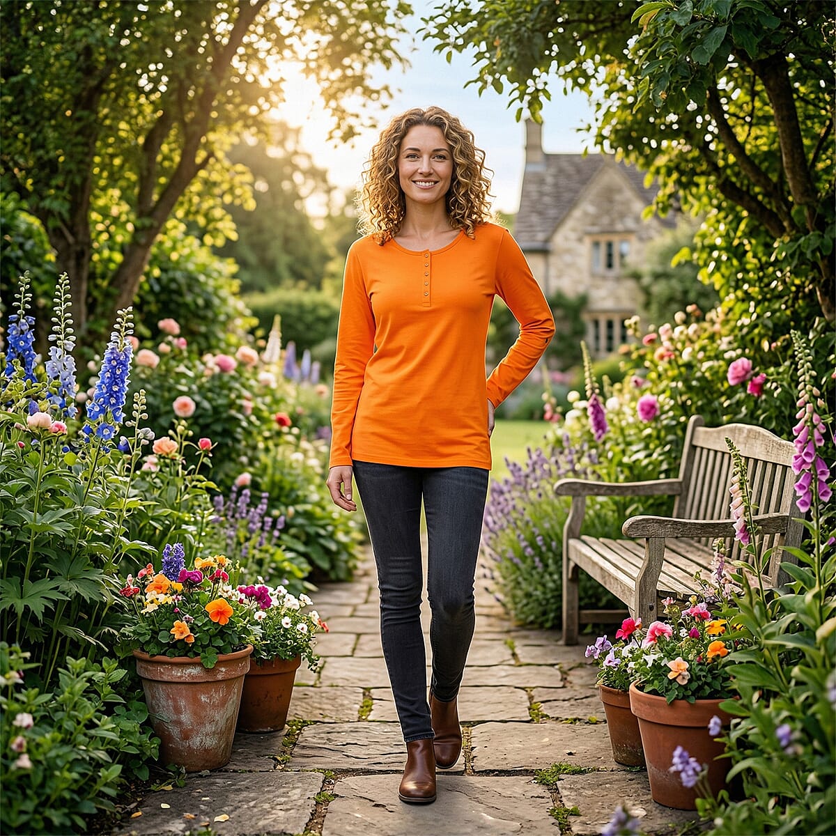 Tamsy Fire Opal Button Top - L image number 1