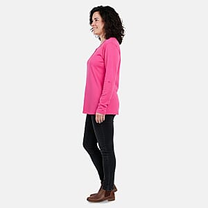 Tamsy Pink Topaz Button Top - M