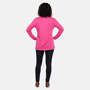 Tamsy Pink Topaz Button Top - L