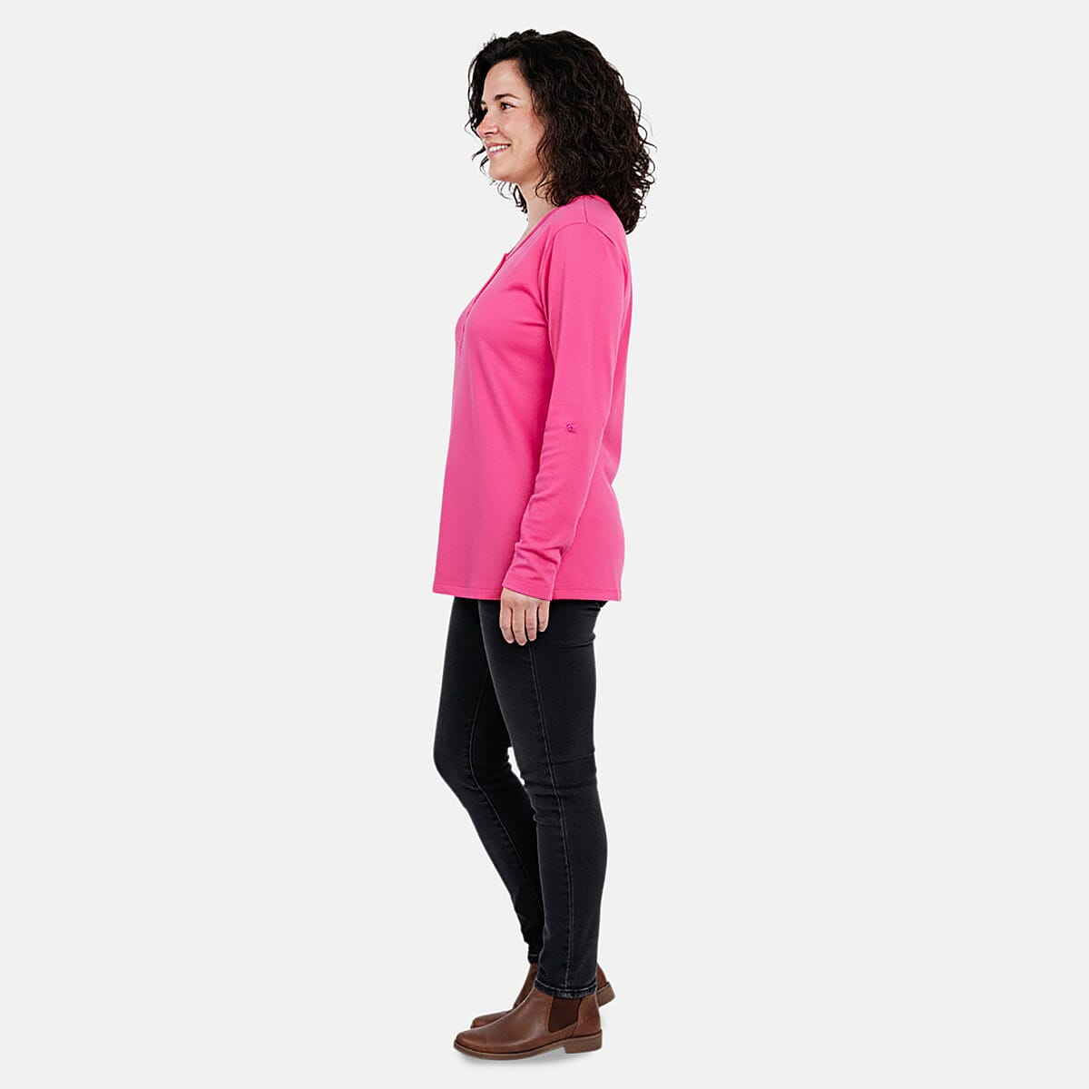 Tamsy Pink Topaz Button Top - L image number 3