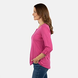 Tamsy Pink Topaz Button Top - XL
