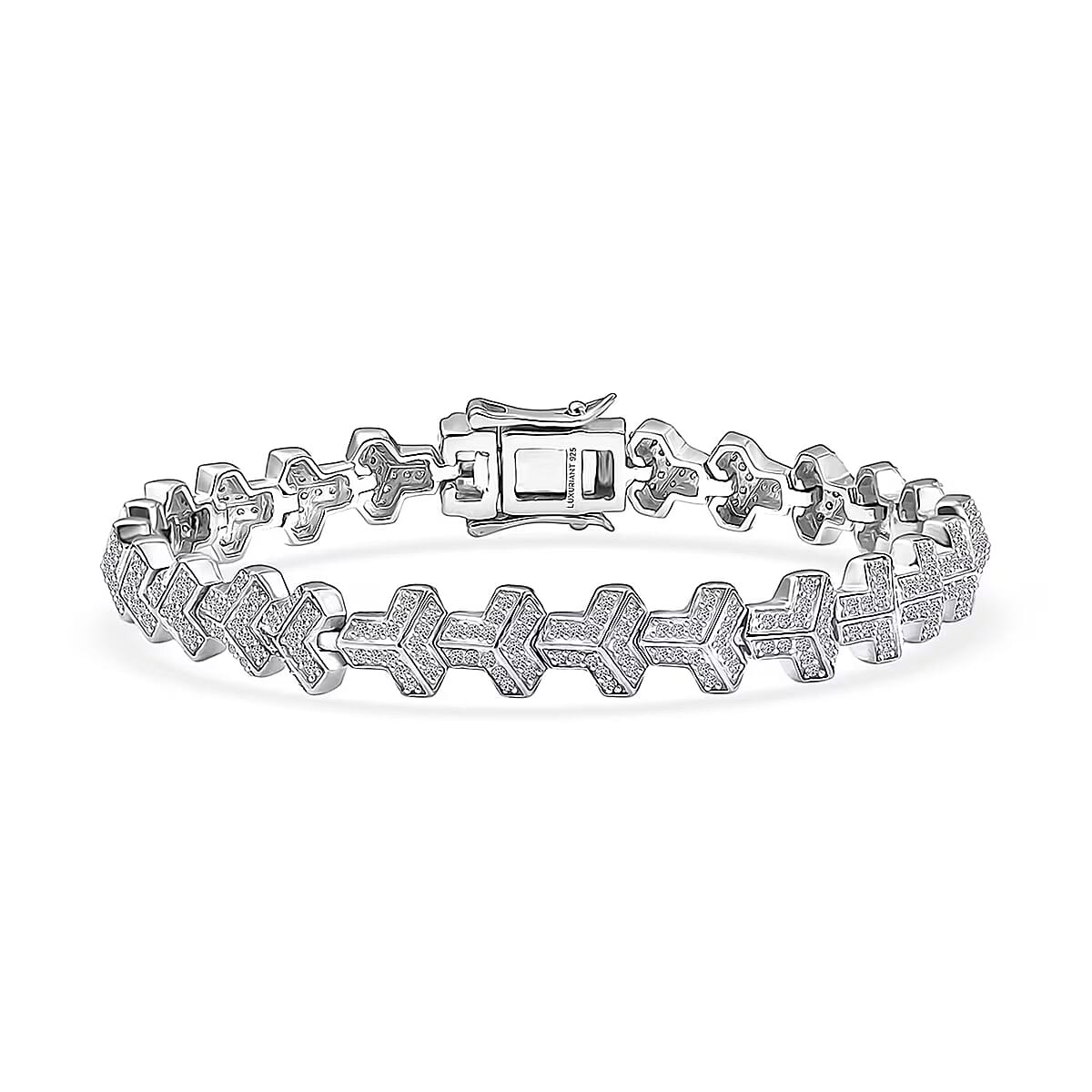 Luxuriant Lab Grown Diamond G-H SI 2.00 ctw Bracelet in Rhodium Over Sterling Silver (6.50 In) image number 0