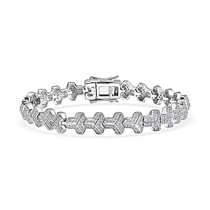 Luxuriant Lab Grown Diamond G-H SI 2.00 ctw Bracelet in Rhodium Over Sterling Silver (6.50 In)