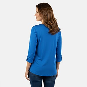 Tamsy Sapphire Button Top - S