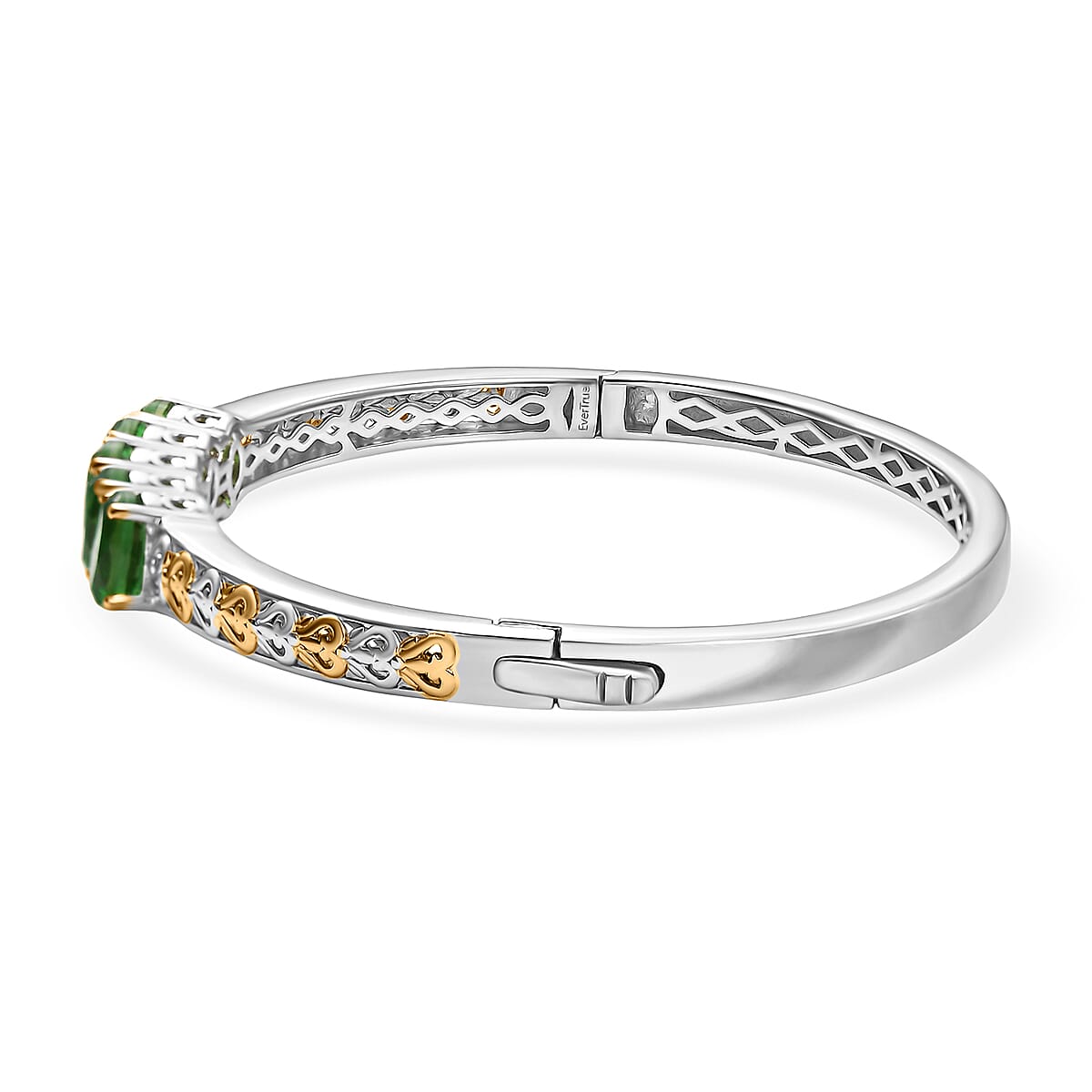 EverTrue Chartreuse Quartz (Triplet) 7.25 ctw Bangle Bracelet in 18K YG Plated and Platinum Bond (7.25 In) image number 3