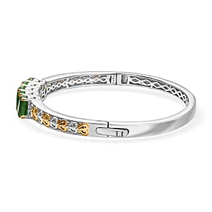 EverTrue Chartreuse Quartz (Triplet) 7.25 ctw Bangle Bracelet in 18K YG Plated and Platinum Bond (7.25 In)