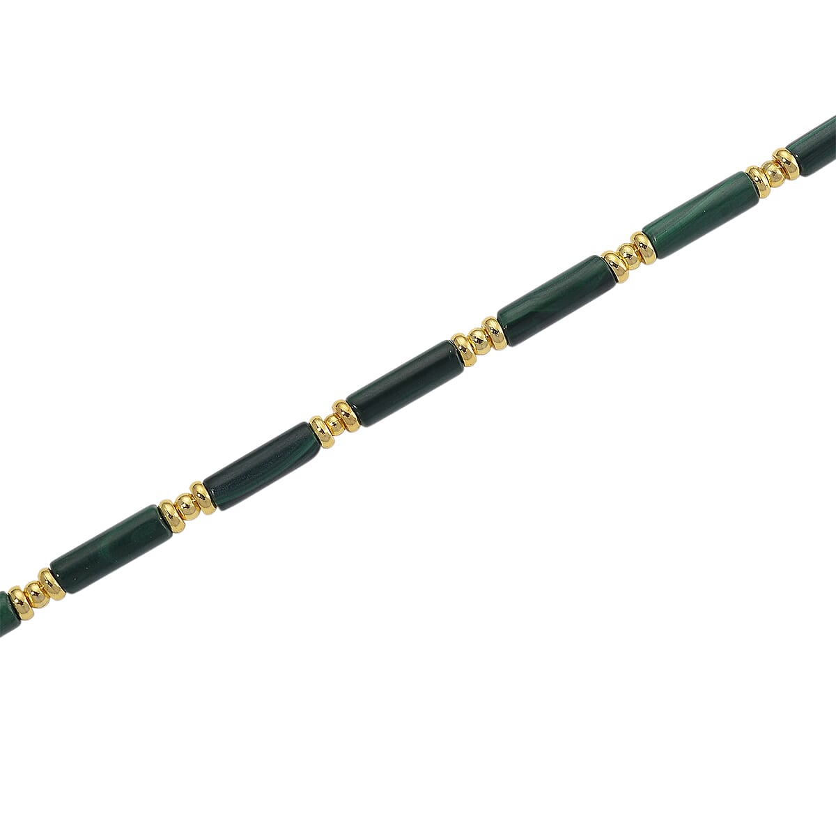 African Malachite 90.00 ctw Necklace in Goldtone 18-20 Inches image number 3