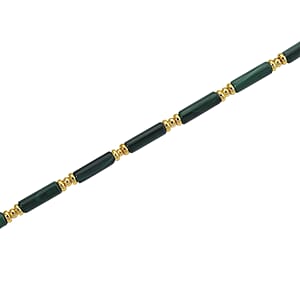 African Malachite Necklace in Goldtone 90.00 ctw (18-20 Inches)