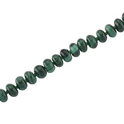 African Malachite 145.00 ctw Roundel Necklace in Goldtone 18-20 Inches