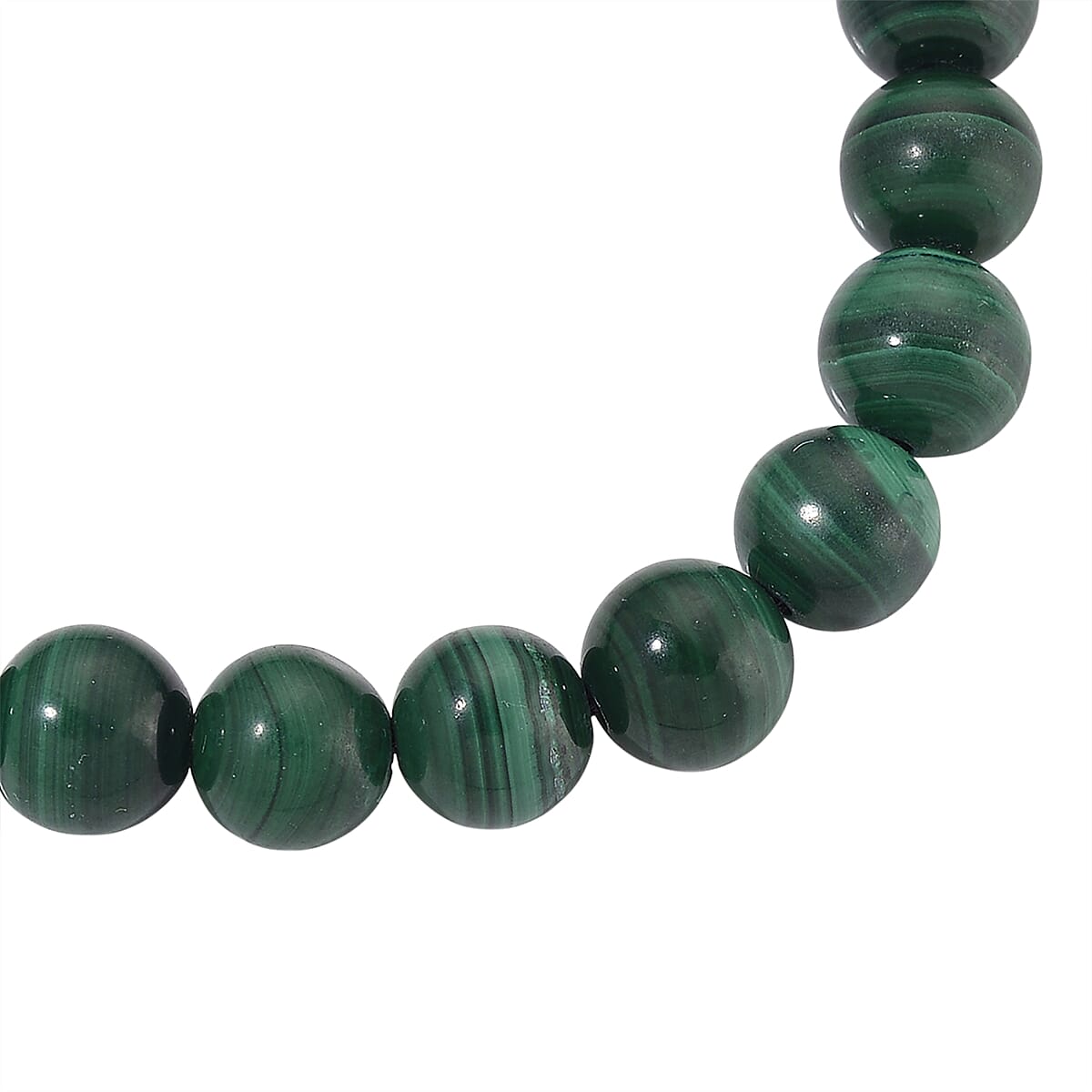 African Malachite 108.00 ctw Beaded Shamballa Bracelet with Cotton Threads (Adjustable) image number 4