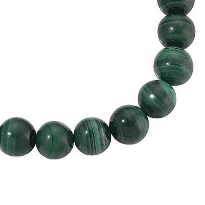 African Malachite 108.00 ctw Beaded Shamballa Bracelet with Cotton Threads (Adjustable)