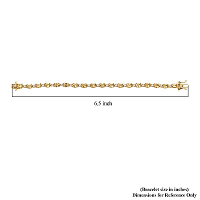 D'Joy Premium Brazilian Heliodor and White Zircon 8.70 ctw Floral Vines Bracelet in 18K Vermeil Yellow Gold Over Sterling Silver (6.50 In)