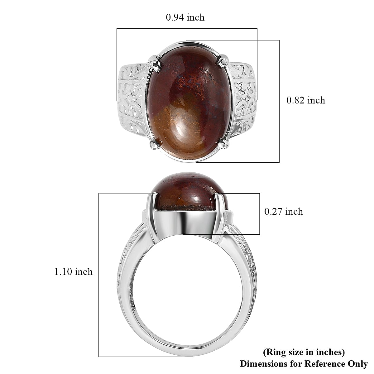 EverTrue Aqua Nueva Moss Solitaire Ring in Stainless Steel 13.20 ctw (Size 10.0)