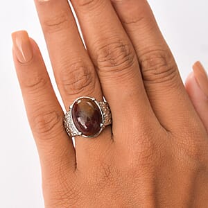 EverTrue Aqua Nueva Moss Solitaire Ring in Stainless Steel 13.20 ctw (Size 6.0)