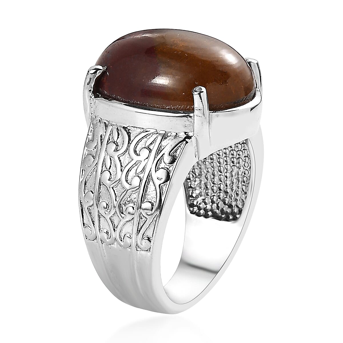 EverTrue Aqua Nueva Moss 13.20 ctw Solitaire Ring in Stainless Steel (Size 8.0)  image number 3